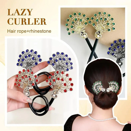 Crystal Leaf Hair Clip｜Vintage-Inspired Rhinestone Ponytail Holder