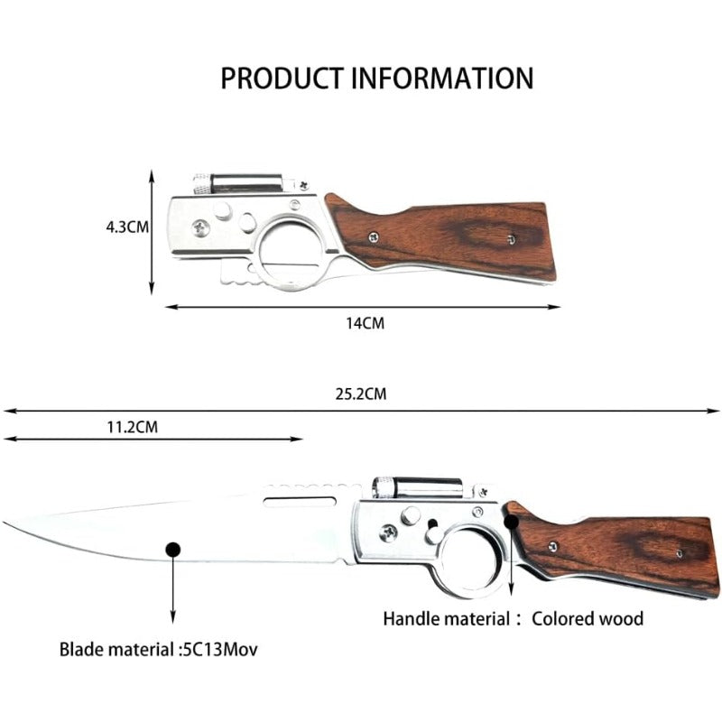 Folding Pocket Knife with LED Light