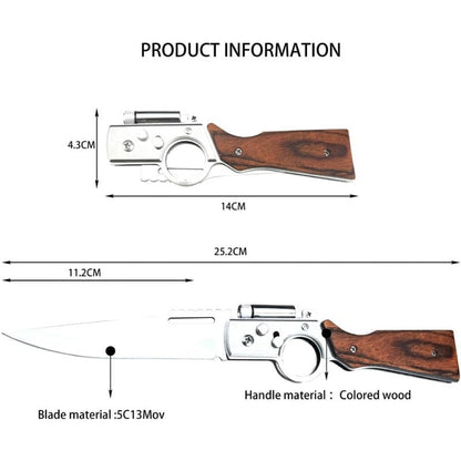 Folding Pocket Knife with LED Light