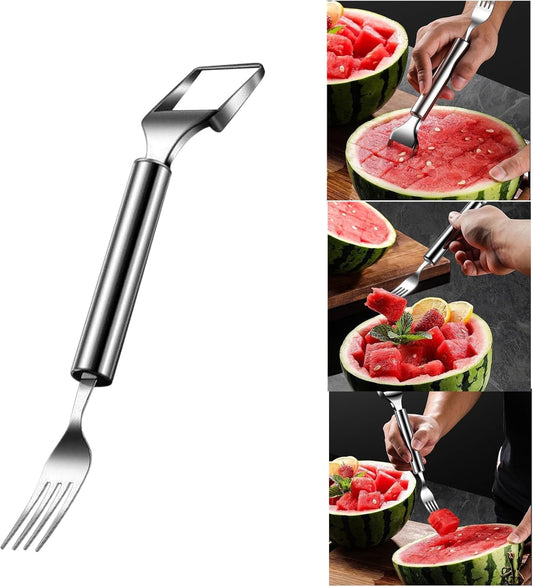 Woyuosn 2-in-1 Stainless Steel Watermelon Fork Slicer