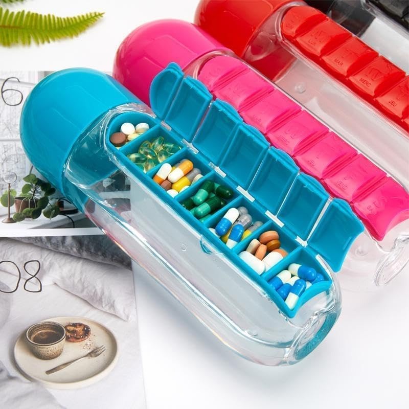 Pill Organizer Water Bottle
