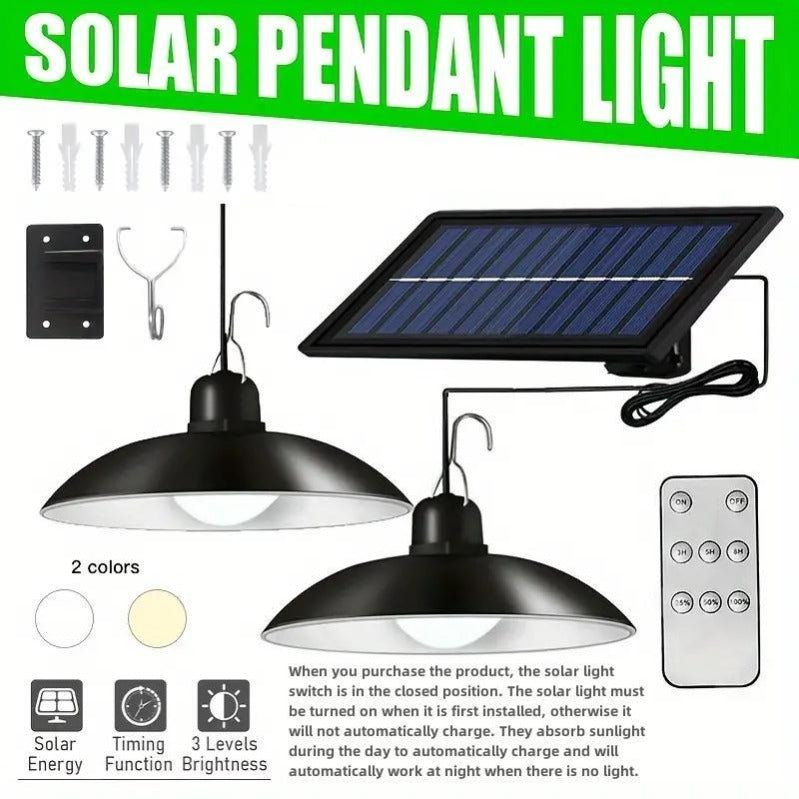Dual Solar Pendant Light Set