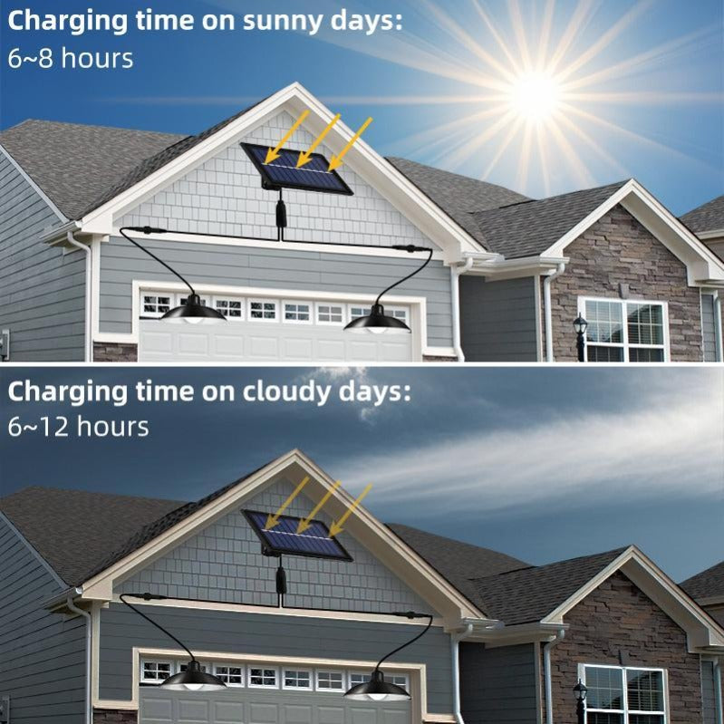 Dual Solar Pendant Light Set