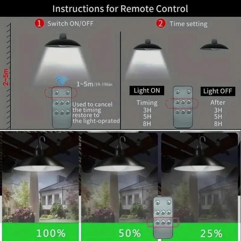 Dual Solar Pendant Light Set