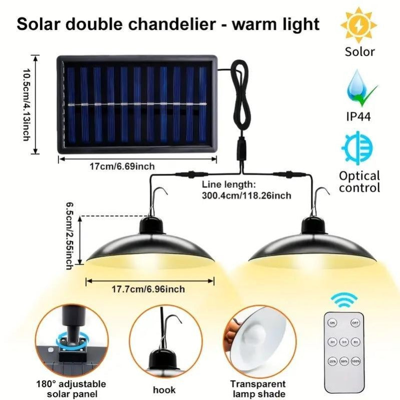 Dual Solar Pendant Light Set